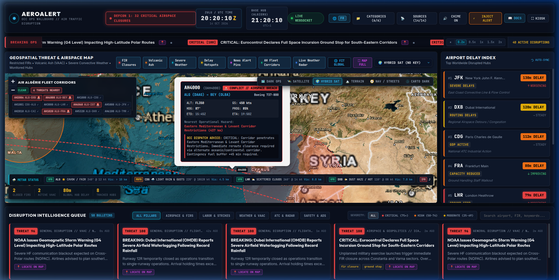 Analyse des corridors de vol Air Algérie et détection de conflit d'espace aérien